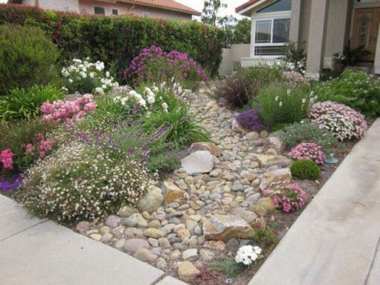 A home with water-wise and xeric landscaping.