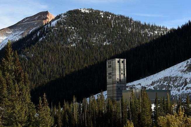 A closed mine on the side of a mountain in Clear Creek County