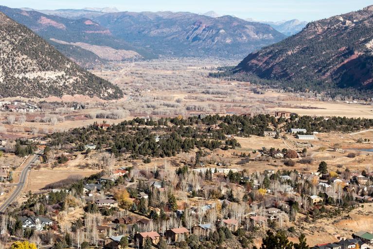 Animas river valley in Durango, Colorado